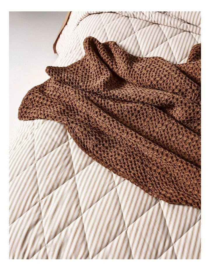 Ticking Stripe Coverlet in Bronze image 3