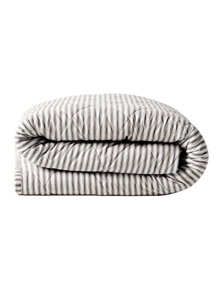 Ticking Stripe Coverlet in Chocolate image 3