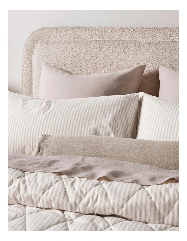 Ticking Stripe Coverlet in Natural image 3