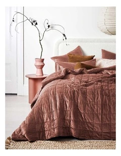 Luxury Velvet Coverlet in Clove