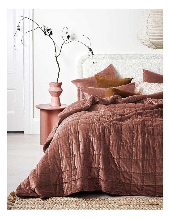 Luxury Velvet Coverlet in Clove image 1
