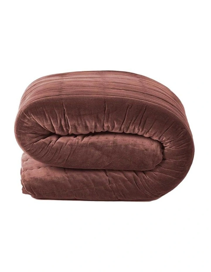 Luxury Velvet Coverlet in Clove image 3