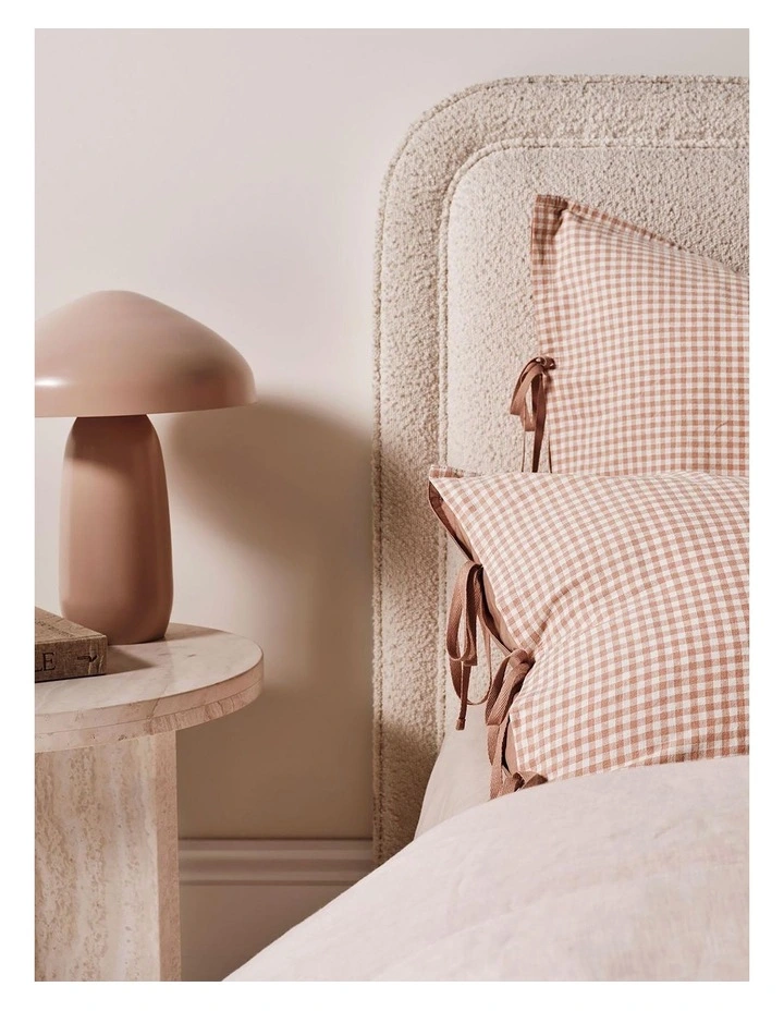 Mini Gingham Bedlinen Collection in Clay image 3