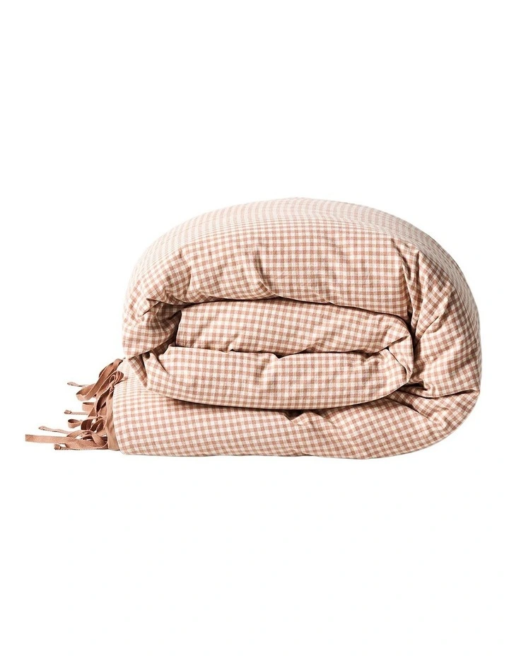 Mini Gingham Bedlinen Collection in Clay image 4