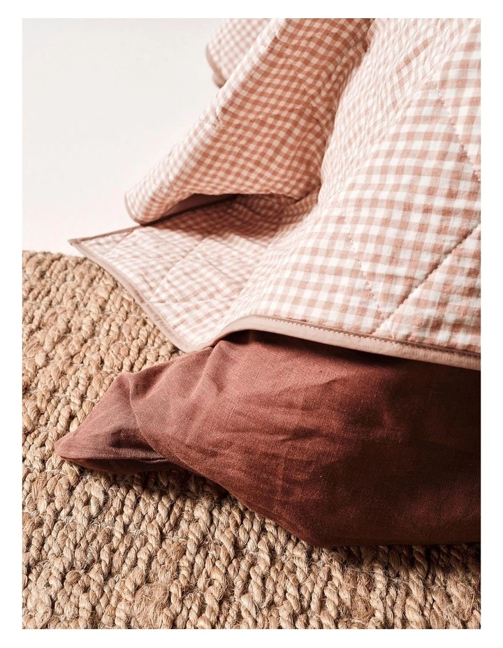 Mini Gingham Coverlet in Clay image 3