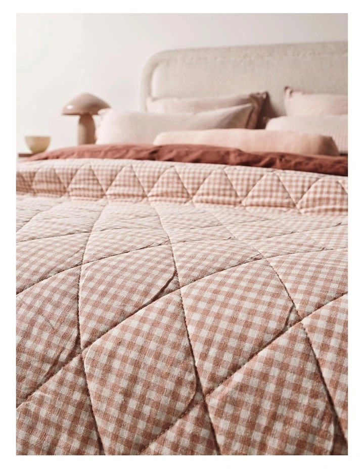 Mini Gingham Coverlet in Clay image 4