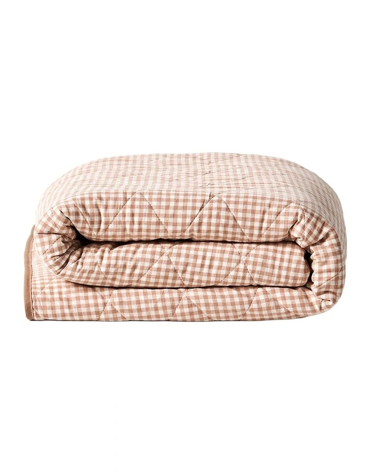 Mini Gingham Coverlet in Clay image 5