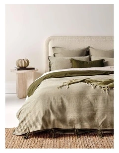 Mini Gingham Bedlinen Collection in Olive