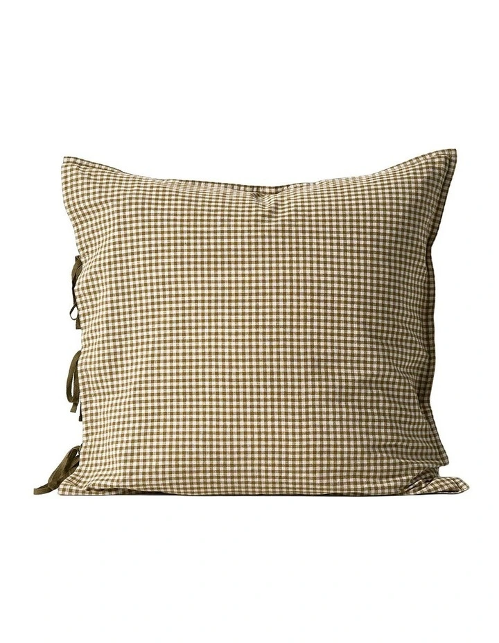 Mini Gingham Bedlinen Collection in Olive image 5