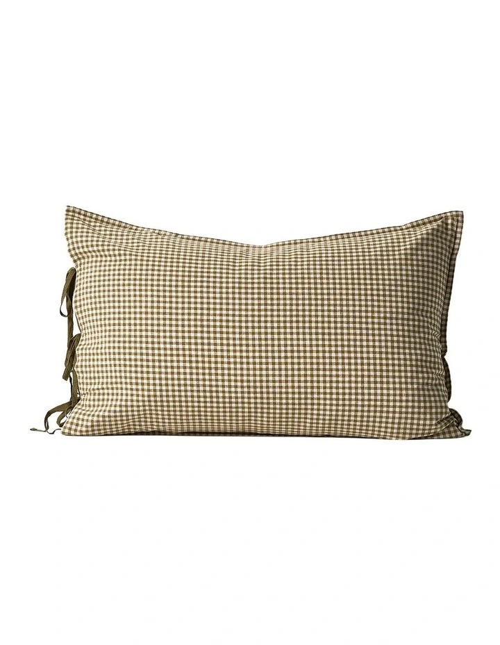 Mini Gingham Bedlinen Collection in Olive image 7