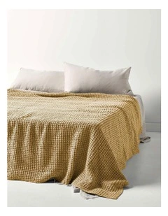 Waffle Bed Cover in Caramel