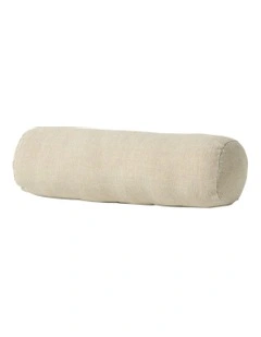 Vintage Linen Fringe Bolster in Natural