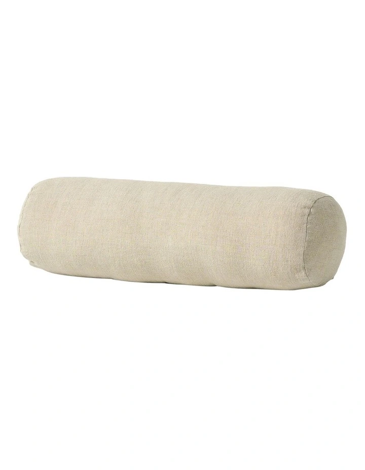 Vintage Linen Fringe Bolster in Natural image 1