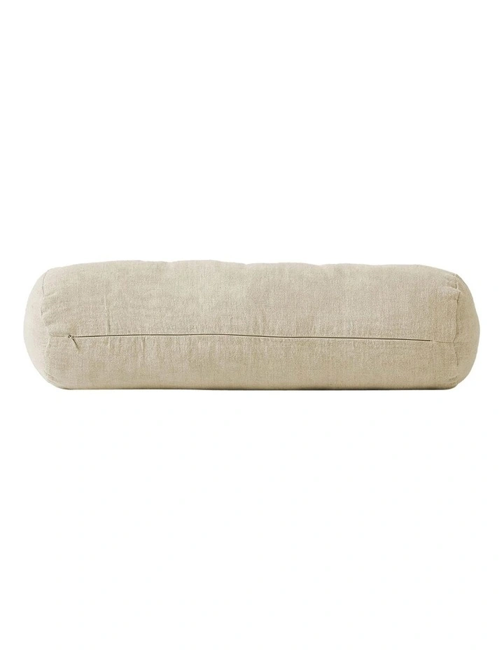 Vintage Linen Fringe Bolster in Natural image 2