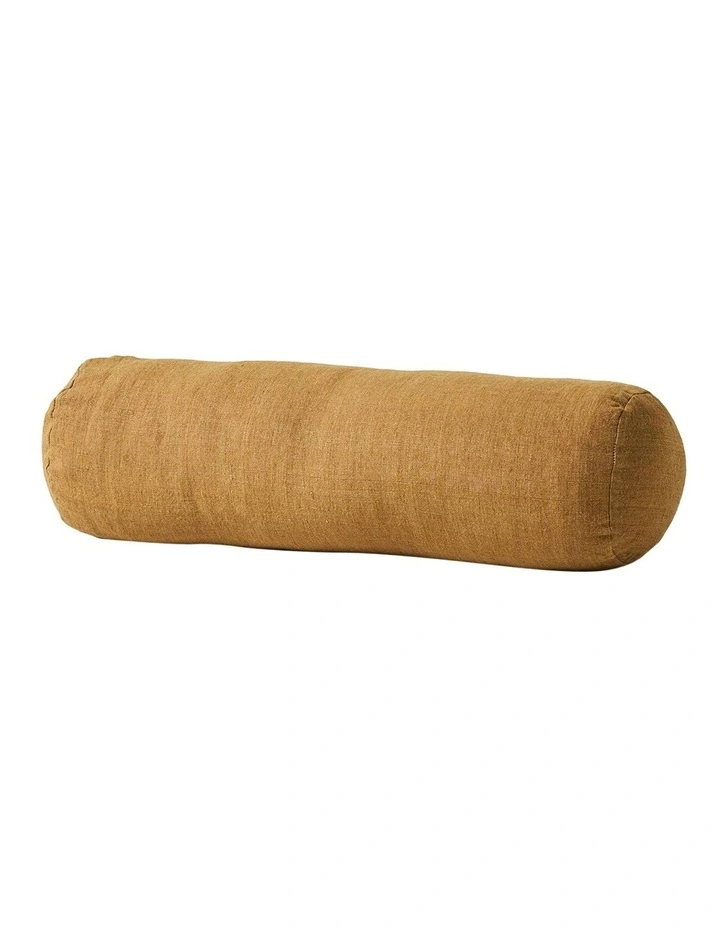 Vintage Linen Fringe Bolster in Bronze image 1