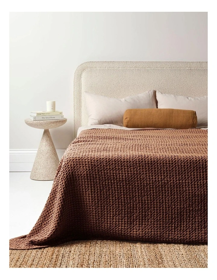 Vintage Linen Fringe Bolster in Bronze image 3