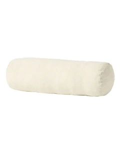 Vintage Linen Fringe Bolster in Sand