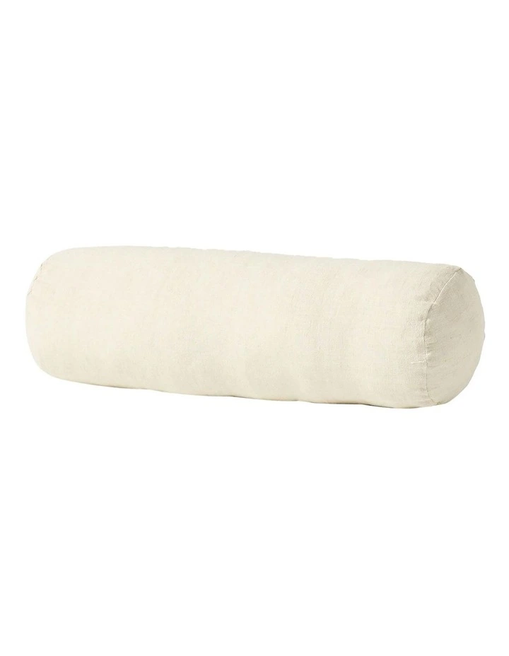 Vintage Linen Fringe Bolster in Sand image 1