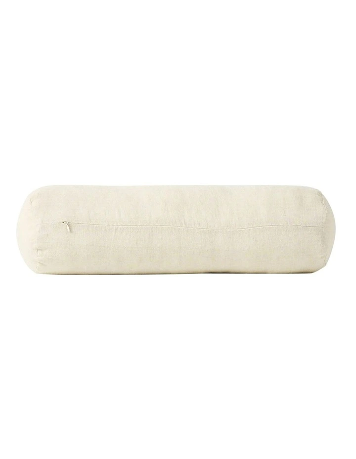 Vintage Linen Fringe Bolster in Sand image 2