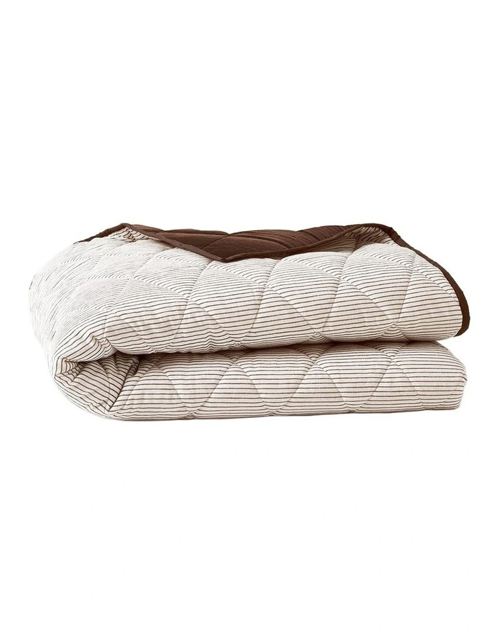 Chambray Mini Stripe Coverlet in Chocolate image 2