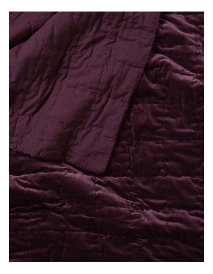 Luxury Velvet Coverlet in Mulberry image 3