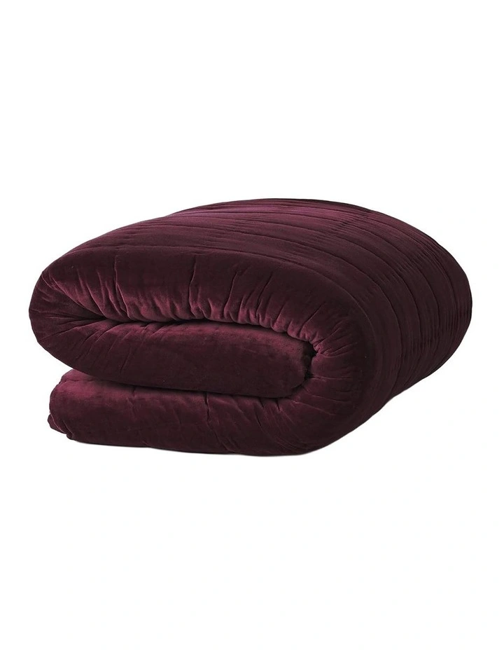 Luxury Velvet Coverlet in Mulberry image 4