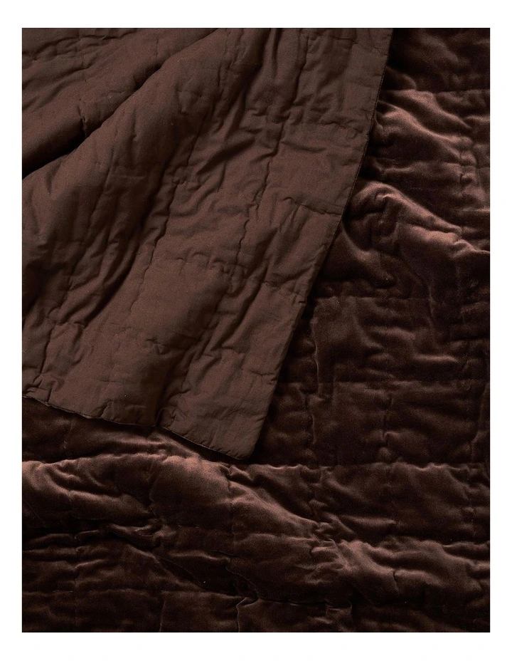 Luxury Velvet Coverlet in Chocolate image 3