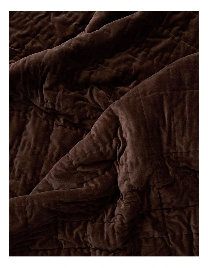 Luxury Velvet Coverlet in Chocolate image 4
