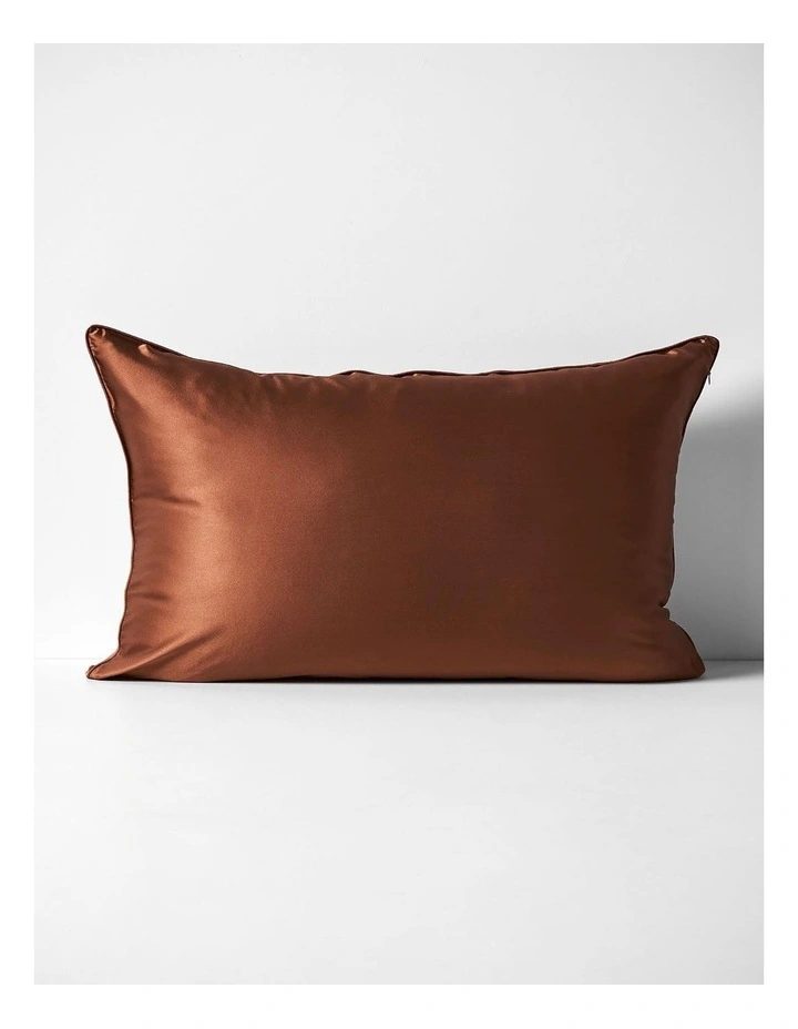 Zara Silk Linen Standard Pillowcase in Bronze image 1