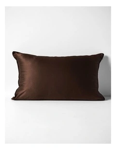 Zara Silk Linen Standard Pillowcase in Chocolate