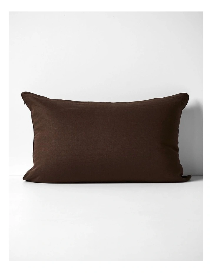 Zara Silk Linen Standard Pillowcase in Chocolate image 2