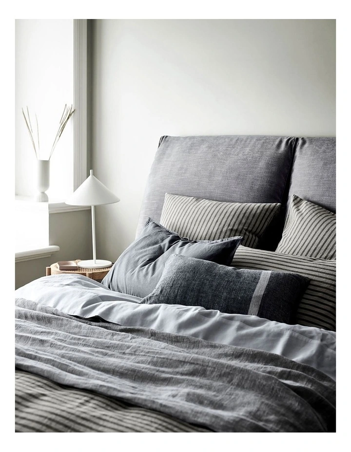 Herringbone Rectangle Cushion in Charcoal image 2