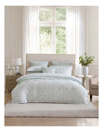 Mayfair Quilt Cover Set in Sage