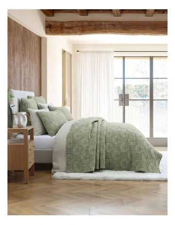 Lilian Bedspread Coverlet in Moss
