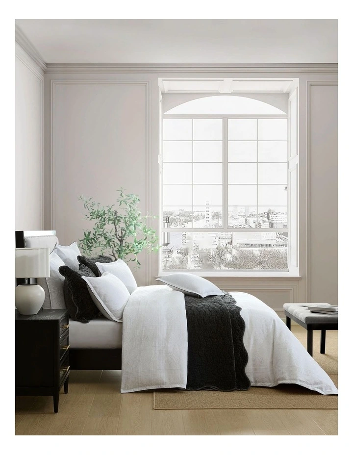 Catalina Quilt Cover Set in White image 1