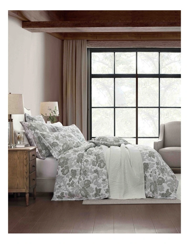 Eva Quilt Cover Set in Thyme image 1