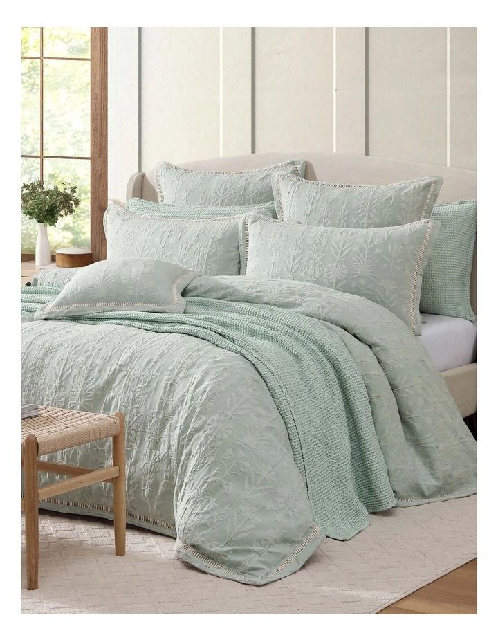 Florence Quilt Cover Set in Sage image 3