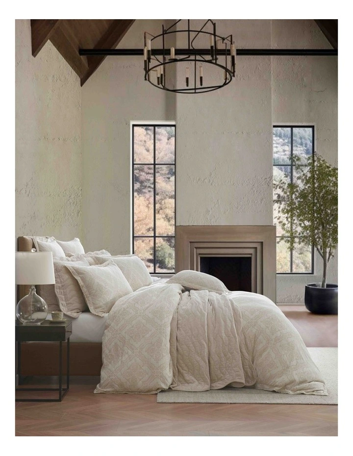 Parisian Quilt Cover Set in Beige image 1
