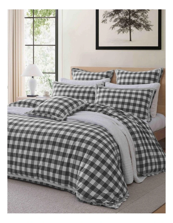 Waverley Quilt Cover Set in Charcoal image 2
