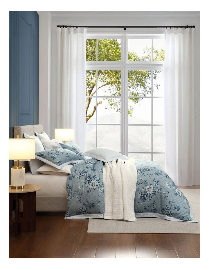 Liyana Quilt Cover Set in Blue image 1