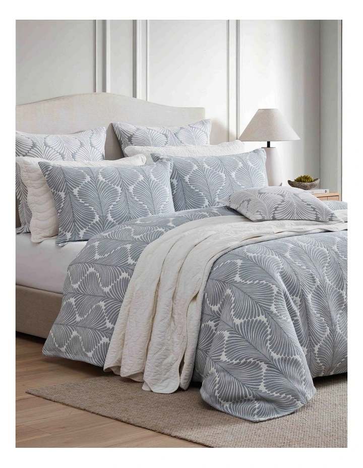 Monsera Quilt Cover Set in Chambray image 2