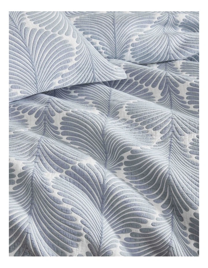 Monsera Quilt Cover Set in Chambray image 6