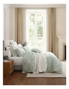 Monsera Quilt Cover Set in Sage