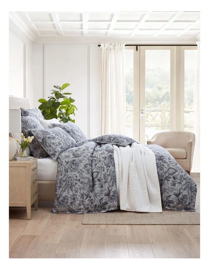 Paloma Quilt Cover Set in Ink image 1