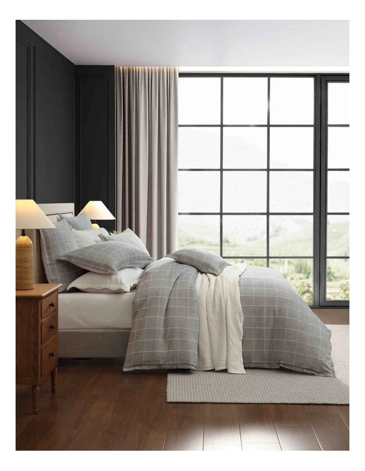 Stratus Quilt Cover Set in Charcoal image 1