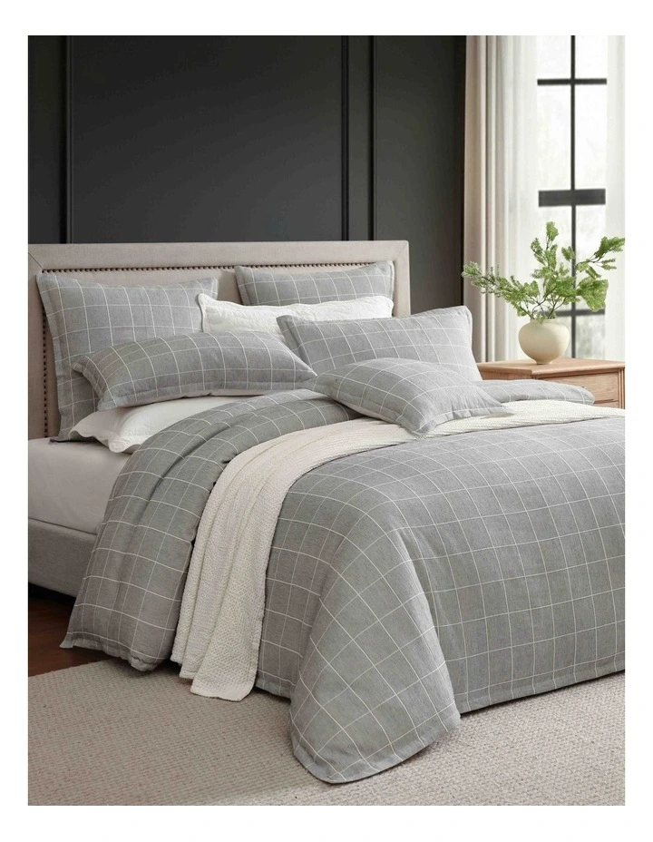 Stratus Quilt Cover Set in Charcoal image 2