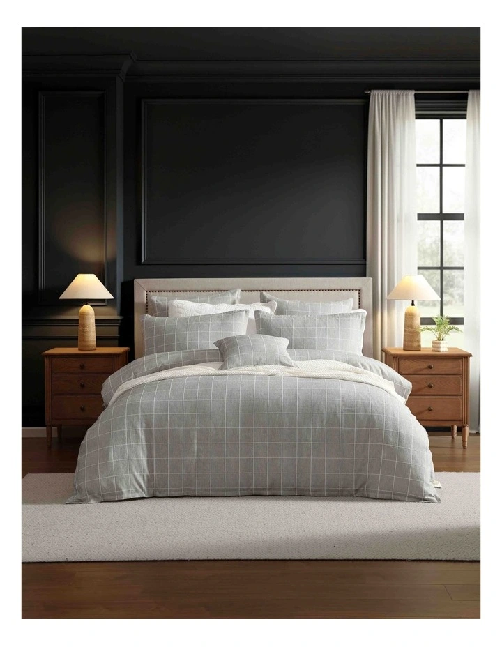 Stratus Quilt Cover Set in Charcoal image 3