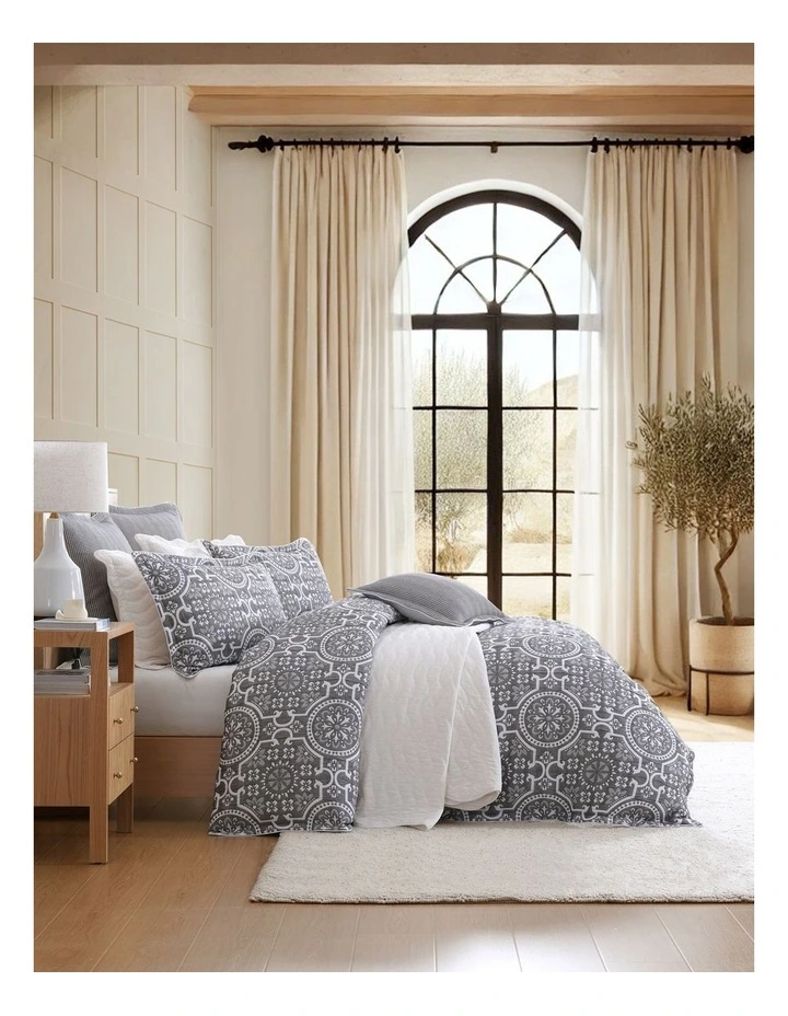 Mayfair Quilt Cover Set in Charcoal image 1