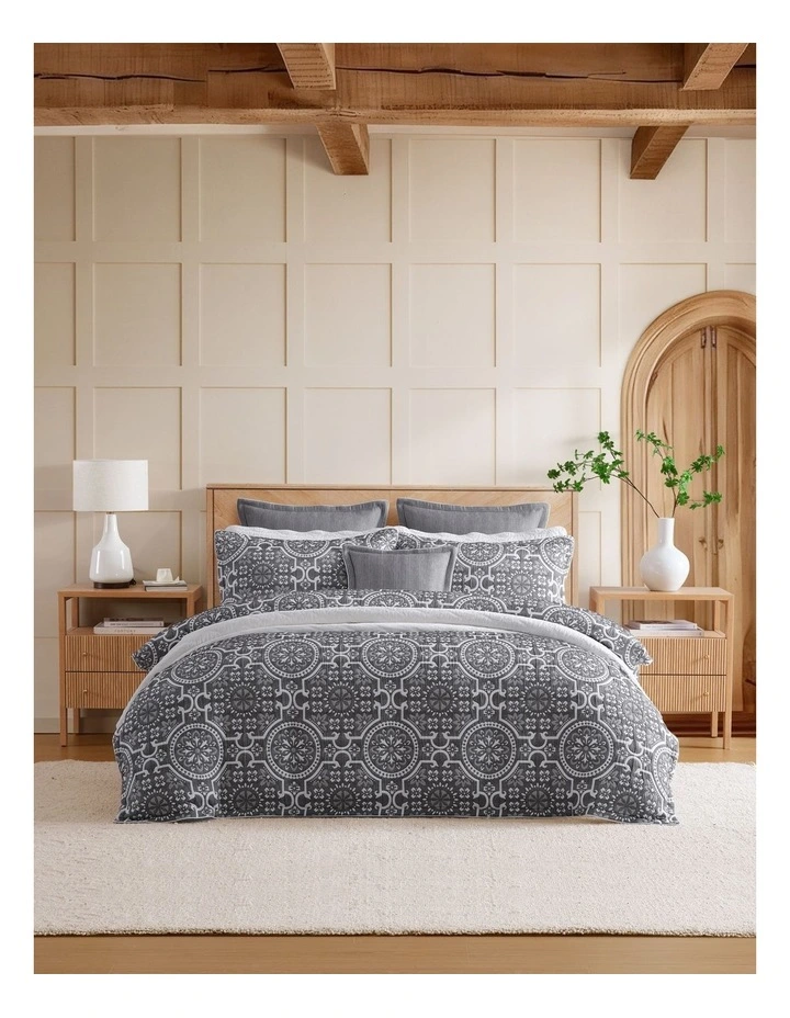 Mayfair Quilt Cover Set in Charcoal image 3