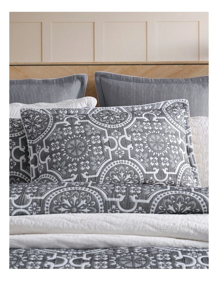 Mayfair Quilt Cover Set in Charcoal image 5